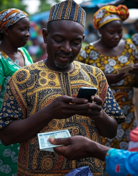 Mobile Banking Services - Man using smartphone for banking